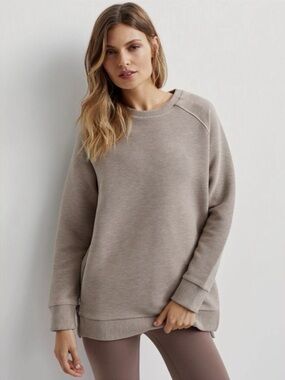 Varley Manning Sweat Ottoman Taupe Crewneck Pullover